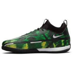 JR Nike Phantom GT2 DF SW IC Soccer Shoe - Black/Mtlc Platinum/Green Strike -Shoe Discount Store dm0740 003 phslh001