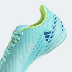 Unisex Adidas X Speedportal .4 IC Soccer Shoe - Clear Aqua/Powder Blue/Solar Yellow- Regular (D) -Shoe Discount Store gw8502 d2 ecom